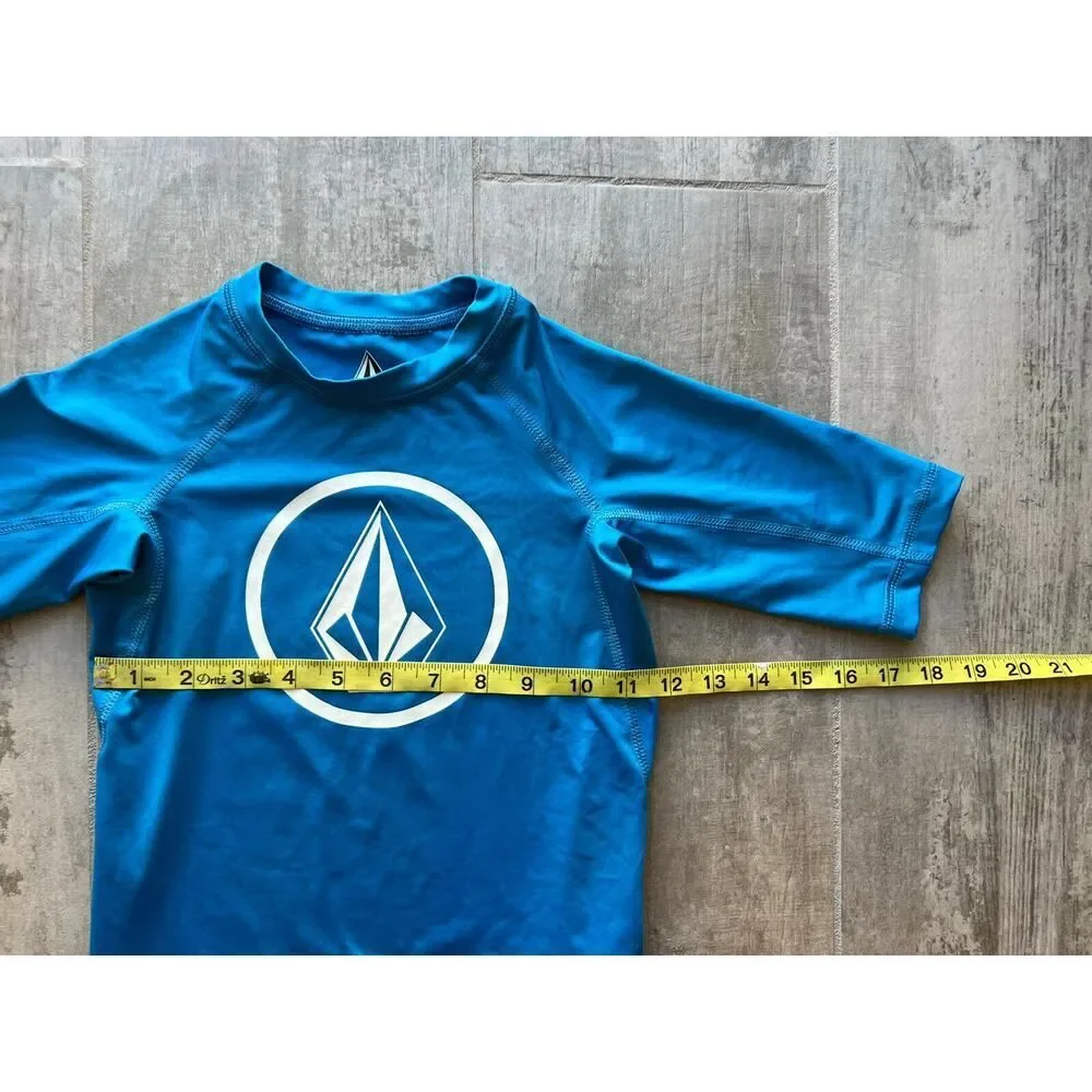 VOLCOM Kids Lido Short Sleeve Rashguard Toddler Blue Surf Anti UV 50+ UPF S NEW